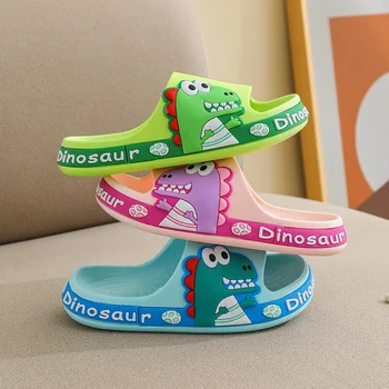 Сладки летни детски чехли с динозавром, детски домашни чехли, водоустойчива дишаща нескользящая плажни обувки за момичета и момчета
