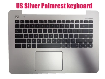 Сребриста клавиатура с поставка за ръце от САЩ за Asus X455LF K455LF F455LF R455LF 90NB08L7-R31US0 13NB06B7AM0311 13N0-TJA0H11