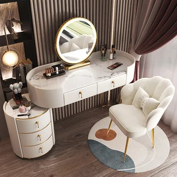 Тоалетка Спалня Модерен минималистичен Многофункционален Шкаф За Съхранение на Тоалетка за Грим, Мебели за Спални, Мебели за дома