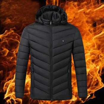 Топло яке с подгряване за мъже и жени, зимно палто с електрически нагревател, стираемое с 2 зони на отопление и 3 нива на отопление за студено време