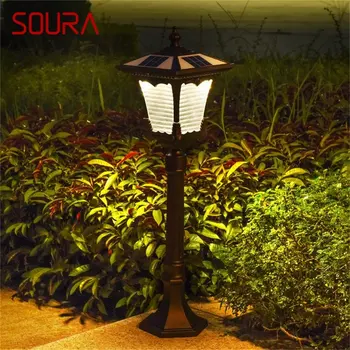 Улично осветление за косене на SOURA, слънчева ретро кафявия градински лампи, led водоустойчива IP65, домашна декоративна за дуплекс