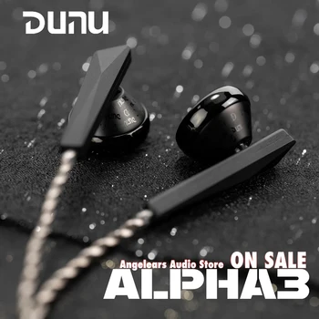 Ушите DUNU Alpha3 / Alpha 3 Водещите слушалки с плоска глава 14.2 mm Динамичен Шофьор С Плоска глава HiFi Музикални Слушалки с Кабел