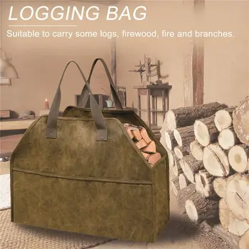 Чанта за съхранение на дърва за огрев, големи голям преносим холщовая чанта за дървени трупи, Аксесоари за къмпинг, на открито