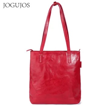 Чанта-тоут от естествена кожа JOJUJOS, модни чанти и портмонета за жени, дамски луксозна дизайнерска чанта с голям капацитет