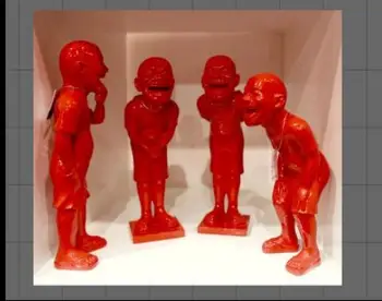 Червената фигурка Юе Минцзюнь, десктоп украса от смола, просто съвременно изкуство, абстрактна скулптура, тенденцията за украса